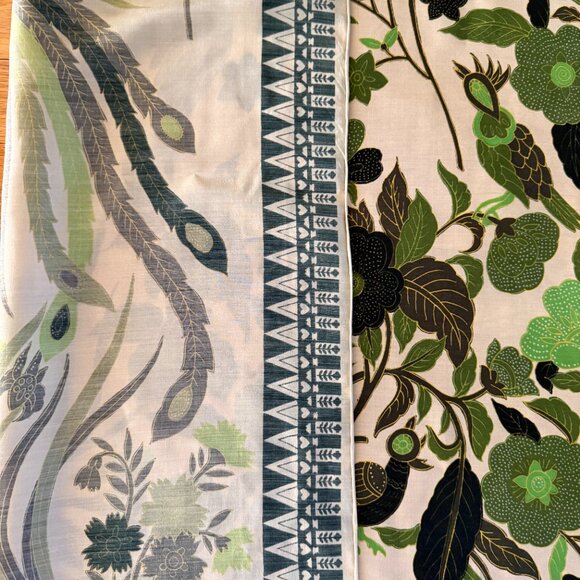 Vintage Kanebo Japanese Peacock and Floral Silk Scarf 32" X 32" - Picture 8 of 15